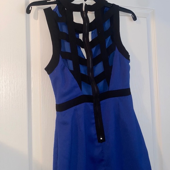 Navy Blue and Black Party Dress - Picture 5 of 6